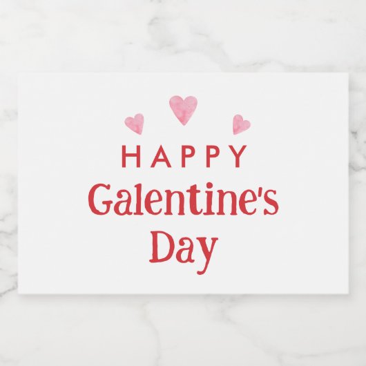 Gelukkig Galentine's Day-feestfavoriet Sparkling Wijnetiket (Enkel label)
