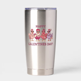 Gelukkig Galentines Day Kippen Squad Schattig Grap Geïsoleerde Drinkbeker