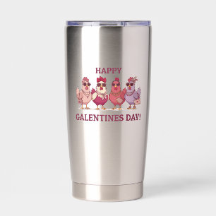 Gelukkig Galentines Day Kippen Squad Schattig Grap Geïsoleerde Drinkbeker