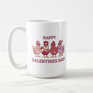 Gelukkig Galentines Day Kippen Squad Schattig Grap Koffiemok
