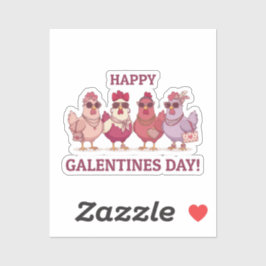 Gelukkig Galentines Day Kippen Squad Schattig Grap Sticker