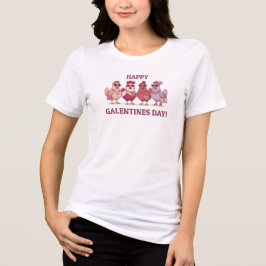 Gelukkig Galentines Day Kippen Squad Schattig Grap Tri-Blend Shirt