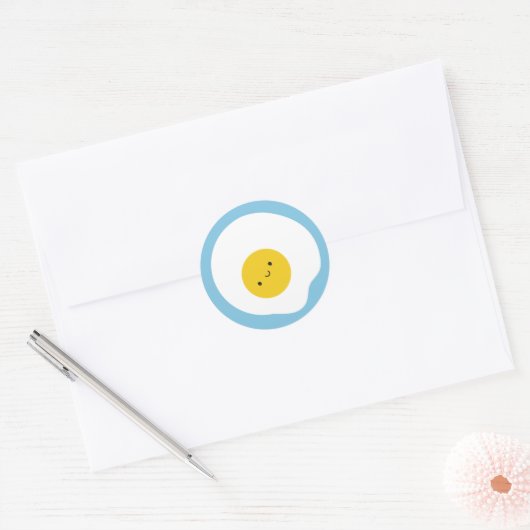 Gelukkig gebakken ei ronde sticker (Envelop)
