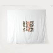 Gelukkig gebufferd en een beetje nerveus Thanksgi Wandkleed (Voorkant (horizontaal))