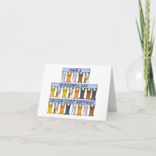 Gelukkig gedeeld dezelfde dag verjaardag kaart