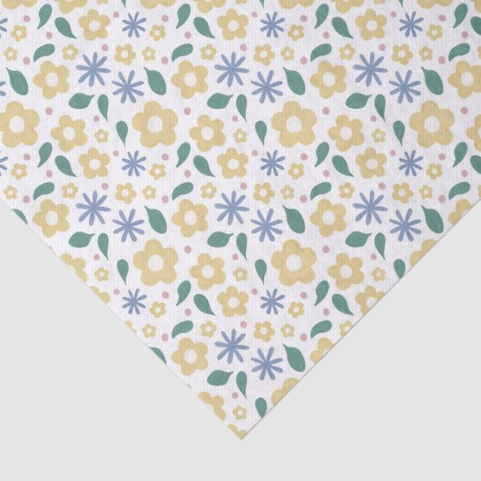 Gelukkig geel en blauw bloemen tissuepapier (Detail)