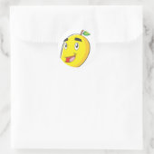 Gelukkig geel mango fruit ronde sticker (Tas)