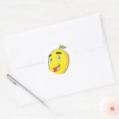 Gelukkig geel mango fruit ronde sticker (Envelop)