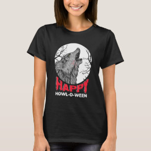 Gelukkig gehuil of weerwolf truc of behandelen Hal T-shirt