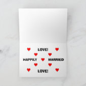 GELUKKIG GEHUWD Wenskaart Kaart (Binnen)