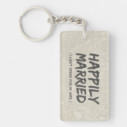 Gelukkig Gehuwde Grappige keychain (Voorkant)
