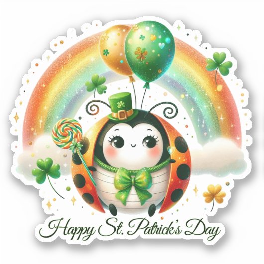 Gelukkig gelukige St. Patrick's Day sticker (Voorkant)