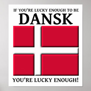 Gelukkig genoeg om een Dans Dansk Deens Poster te 