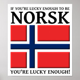 Gelukkig genoeg om een Norsk Poster bord te zijn
