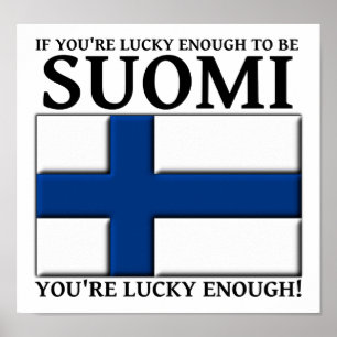 Gelukkig genoeg om een Suomi-Fins posterbord te zi Poster