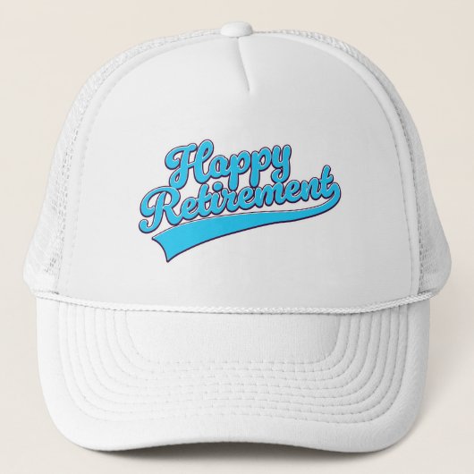 Gelukkig gepensioneerd Blauw editie Trucker Pet (Voorkant)