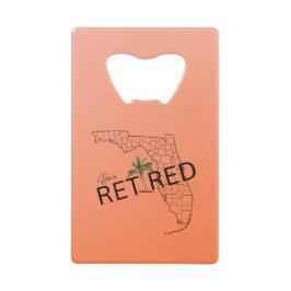 Gelukkig Gepensioneerd Florida kaart en tropische  Creditkaart Flessenopener