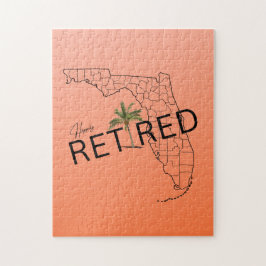 Gelukkig Gepensioneerd Florida kaart en tropische Legpuzzel