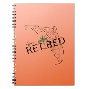 Gelukkig Gepensioneerd Florida kaart en tropische  Notitieboek
