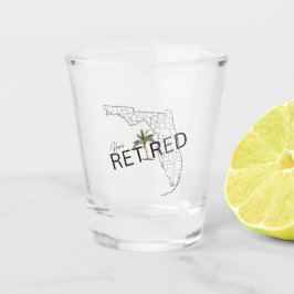 Gelukkig Gepensioneerd Florida kaart en tropische  Shot Glas