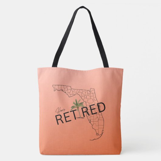 Gelukkig Gepensioneerd Florida kaart en tropische Tote Bag (Achterkant)