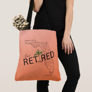 Gelukkig Gepensioneerd Florida kaart en tropische  Tote Bag