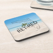 Gelukkig gepensioneerd Florida Tropical Beach & Pa Bier Onderzetter (Linkerzijde)