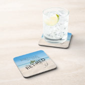 Gelukkig gepensioneerd Florida Tropical Beach & Pa Bier Onderzetter (Rechterzijde)