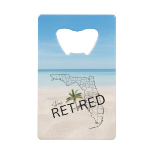 Gelukkig gepensioneerd Florida Tropical Beach & Pa Creditkaart Flessenopener