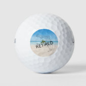 Gelukkig gepensioneerd Florida Tropical Beach & Pa Golfballen (Voorkant)