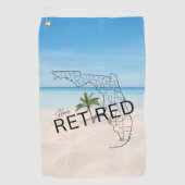 Gelukkig gepensioneerd Florida Tropical Beach & Pa Golfhanddoek (Voorkant)