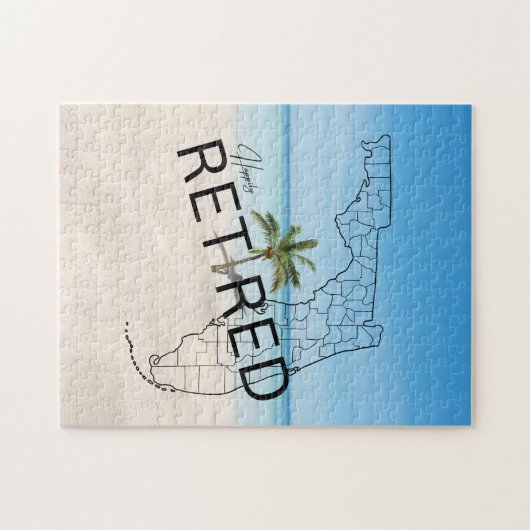 Gelukkig gepensioneerd Florida Tropical Beach & Pa Legpuzzel (Horizontaal)