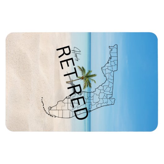 Gelukkig gepensioneerd Florida Tropical Beach & Pa Magneet (Horizontaal)