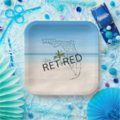 Gelukkig gepensioneerd Florida Tropical Beach & Pa Papieren Bordje (Feest)