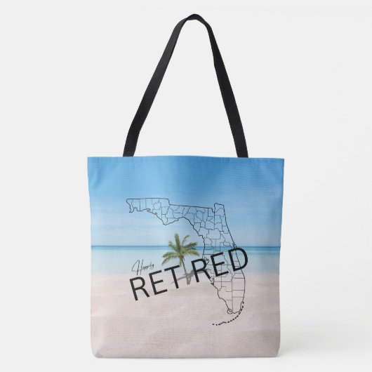Gelukkig gepensioneerd Florida Tropical Beach & Pa Tote Bag (Voorkant)