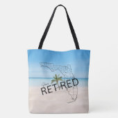 Gelukkig gepensioneerd Florida Tropical Beach & Pa Tote Bag (Achterkant)