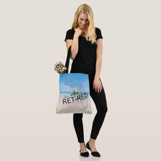 Gelukkig gepensioneerd Florida Tropical Beach & Pa Tote Bag (Op model)