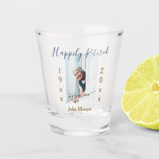 gelukkig gepensioneerd foto 19XX-20XX JAAR DIENST Shot Glas
