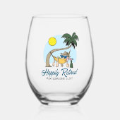 Gelukkig gepensioneerd - vraag iemand anders hangm wijnglas zonder voet (Voorkant)