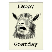 Gelukkig geschrokken Goat Day Funny Quirky Tekenin (Voorkant)