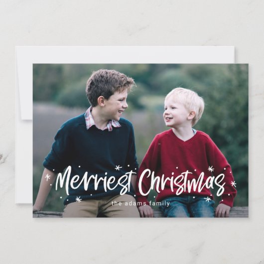 Gelukkig getrokken vrolijkste kerst fotokaart feestdagenkaart (Voorkant)