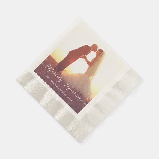 gelukkig getrouwd | Bruidspapier servetten (Hoek)