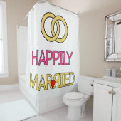 Gelukkig getrouwd douchegordijn (In situ)