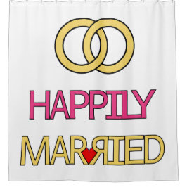 Gelukkig getrouwd douchegordijn