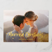 Gelukkig Getrouwd Kerst Echt Folie Kaart (Voorkant)