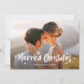 Gelukkig Getrouwd Kerst Foto Kaart (Voorkant)
