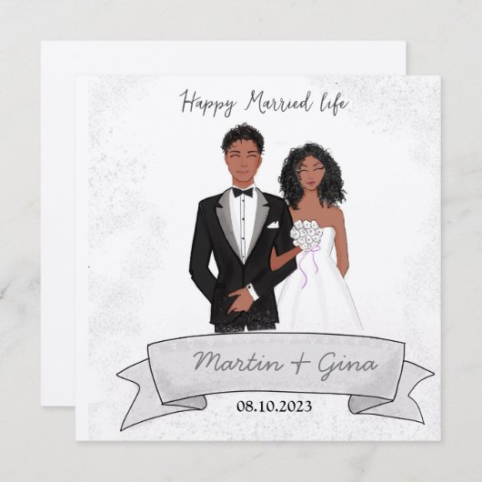 Gelukkig getrouwd leven, illustratie, (Voorkant / Achterkant)