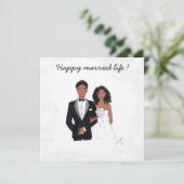 Gelukkig getrouwd leven, zwart paar, (Staand voorkant)