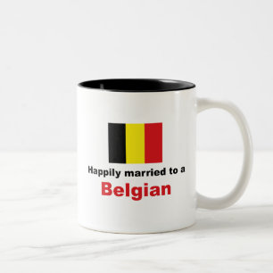 Gelukkig getrouwd met een Belg Tweekleurige Koffiemok