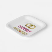 Gelukkig getrouwd papieren bordje (Gebogen)